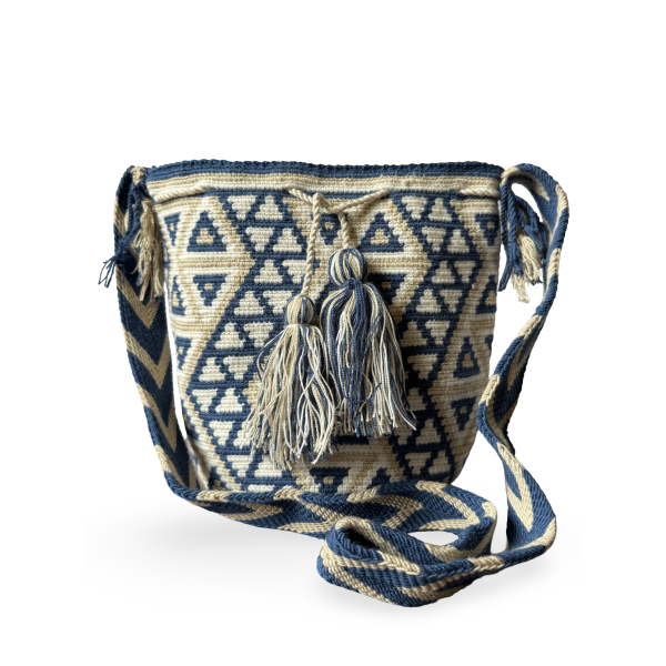 handmade wayuu bucket bag authentic geometric design colombian artisan mochila colorful crossbody