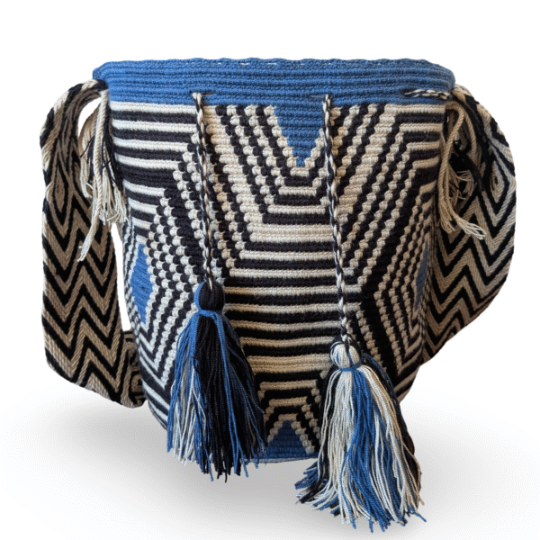 Aqua Boho Mochila Artisan Wayuu Mochila