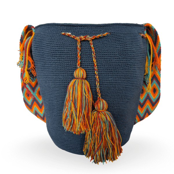 Blue Handwoven Large Wayuu Bucket Bag