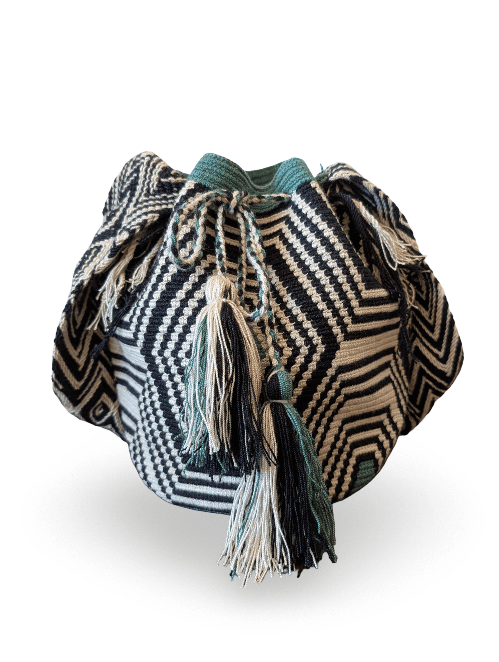 Selva · Forest Green Handwoven Wayuu Mochila - Image 6