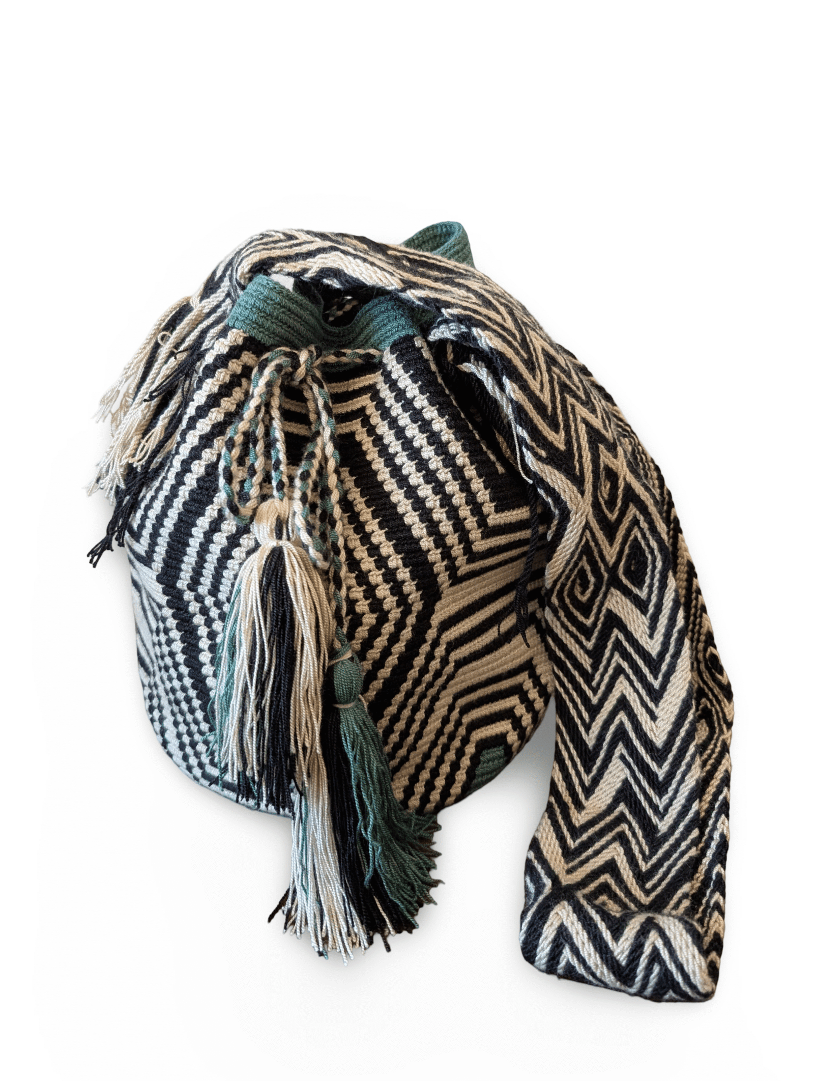 Selva · Forest Green Handwoven Wayuu Mochila - Image 2