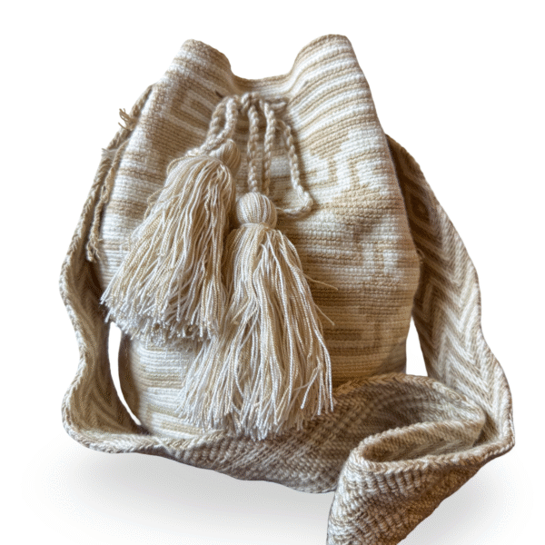 Sahara ⦁ Beige Handwoven Colombian Mochila Crossbody