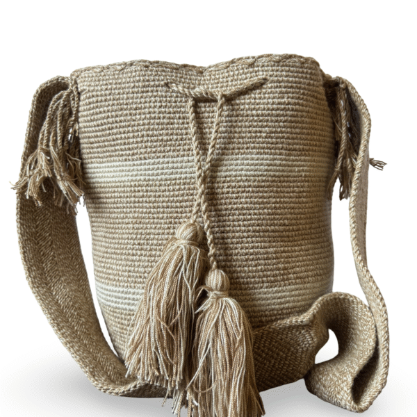 Authentic Beige Wayuu Colombian Crossbody Bag
