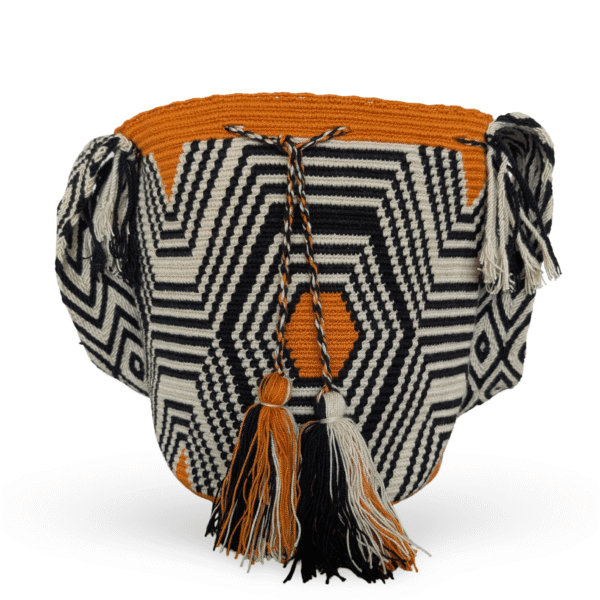 Orange Patterns Handwoven Bucket Bag